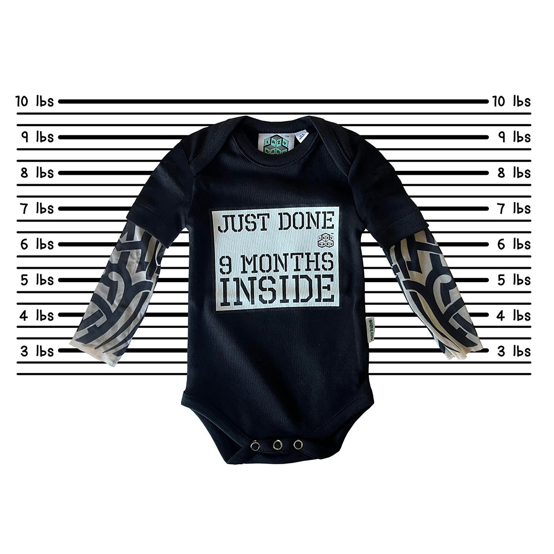 Baby onesie with tattoo sleeves sale